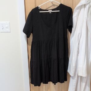 a new day Black Textured Tiered dress